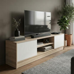 FDY Comoda TV Sasora, nuanta sonoma-alb, 150 x 35 x 41.5 cm