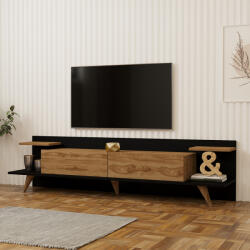 FDY Comoda TV Astriva, culoare stejar cu antracit, 180 x 36.8 x 45 cm