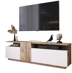 FDY Comoda TV Eloria, culoare sonoma-alb, 150 x 29.5 x 46.3 cm