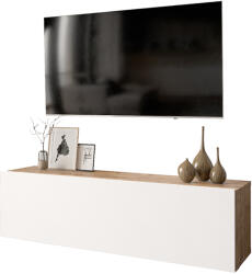 FDY Comoda TV suspendata Serita, culoare alb-stejar, 100 x 31.5 x 29.5 cm