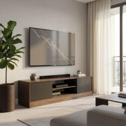 FDY Comoda TV Sasora, nuanta stejar-antracit, 150 x 35 x 41.5 cm