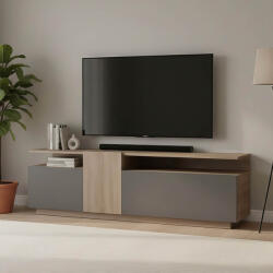 FDY Comoda TV Vendora, culoare sonoma-antracit, 150 x 29.5 x 46.3 cm