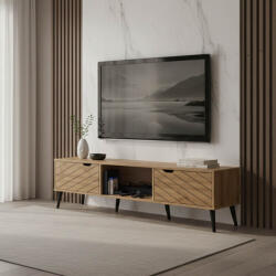 FDY Comoda TV Thelora din melamina stejar, 150 x 40 x 41.6 cm