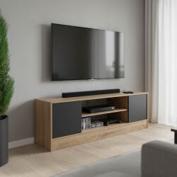 FDY Comoda TV Sasora, nuanta stejar-antracit, 120 x 35 x 41.5 cm