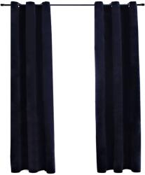 vidaXL Perdele opace cu inele, 2 buc. , negru, catifea, 37 x 84 cm GartenMobel Dekor (134805)
