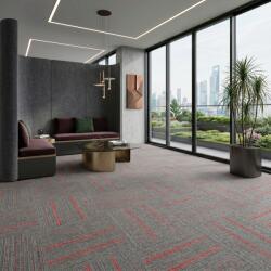 Polaris Мокетни плочи Grey Red | Сиви с червени ивици | 100x25cm | Цена 28, 92€