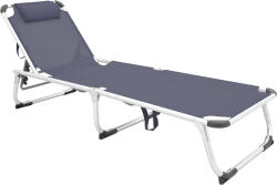 Pakketo Șezlong de Plajă Gri Pliabil din Aluminiu cu Pernă 58.5x185x29.5cm 396-000002 (396-000002)