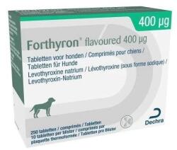 Dechra Forthyron Tratament Hipotiroidism Canin, 400 mcg x 250 tablete palatabile