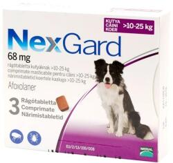 Merial NexGard L 68 mg (10 - 25 kg) - 3 tablete -Protecție Specializată Împotriva Puricilor și Căpușelor