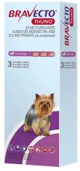 MSD Bravecto TriUNO 25 mg 1 tableta - Protecție lunară completă 3în1 câini de talie foarte mică (1, 27-2, 5 kg)