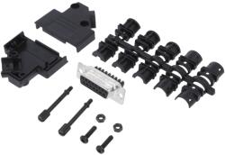 Amphenol Conector D-Sub 15 pini mamă, 45° (L17D45PK-P-15+L77DA15SST)