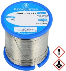 BROQUETAS Sârmă de lipit cu plumb 0, 7mm 183°C (BROFIL 63 B2.1 0.7MM 500G)