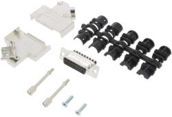 Amphenol Conector D-Sub 15 pini mamă unghi 45° (L17D45ZK15+L77DA15SST)