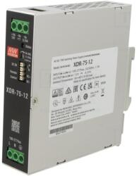 MEAN WELL Alimentator pulsatoriu 75W 12VDC pentru şină DIN - eficienţă 89% (XDR-75-12)