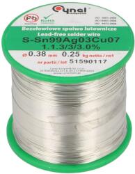 CYNEL Sârmă de lipit fără plumb Sn99Ag0, 3Cu0, 7 380um 250g (SAC0307-0.38/0.25)