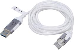 Goobay Cablu USB 3.0 RJ45 Goobay, 2m, alb gri, mufă A nichelat (74379)