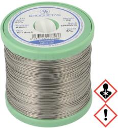 BROQUETAS Sârmă de lipit cu plumb 0, 8mm 183°C (BROFIL 63 B2.1 0.8MM 1000G)