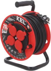 kel Prelungitor alimentare KEL 3x1, 5mm2 4 prize bobinat guma negru (W-97054)