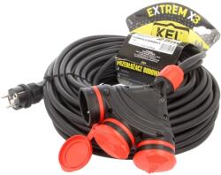 kel Prelungitor alimentare KEL 3x2, 5mm2 25m 16A cu 3 prize guma negru (W-01196)