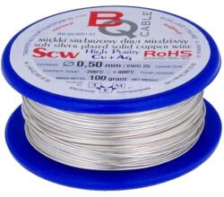 BQ CABLE Sârmă de Cupru Argintată 0, 9mm 100g (SCW-0.90/100)