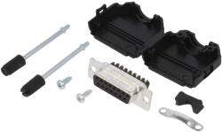 Amphenol Conector D-Sub 15-Pin Mamă Drept (L17DPPK15-BK+L77DA15SST)