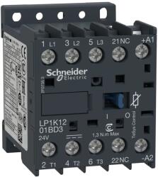 Schneider Electric Contactor electromecanic cu 3 poli și 3 contacte auxiliare - 24VDC 12A (LP1K1201BD3)