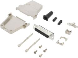Amphenol Conector D-Sub 25 pini mamă cu șuruburi (L17DTZF25-LJS-RG+L77DB25SST)