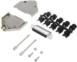 Amphenol Conector D-Sub 25 pini mamă cu terminal șurub pe cablu (L17DTPK-M-25+L77DB25SST)