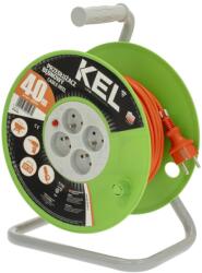 kel Prelungitor alimentare 3x1mm2 KEL, bobinat, 4 prize PVC portocalie (W-97424)