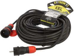 kel Prelungitor alimentare KEL 3x2, 5mm2 25m 16A cu 1 priză și gumă neagră (W-99152)