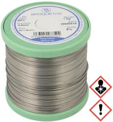 BROQUETAS Sârmă de lipit cu plumb 0, 8mm 1kg (BROFIL 60 B2.1 0,8 MM 1000 G)