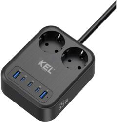 kel Prelungitor KEL 2m 7 prize 16A 3x1, 5mm2 PVC negru W-01492 (W-01492)