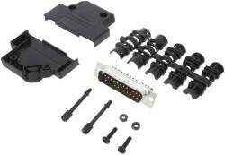 Amphenol Conector D-Sub 25 pini tată unghi 45° (L17D45PK-P-25+L717DB25PST)