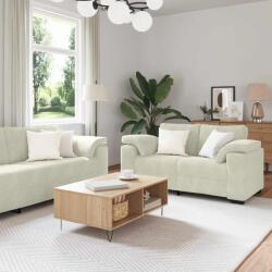 vidaXL Set de canapele cu perne, 3 piese, crem, catifea GartenMobel Dekor (3324675) Canapea