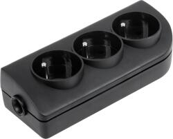ElgoTech Priză electrică 3x 230V neagră GN-30-2 (L-URZ3273)
