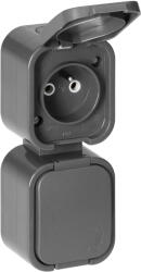 ORNO Priză dublă aplicată 2x2P+E, rezistentă la apă cu capac, verticală B2, IP54, NT-6B2/P, gri (O-OR-OE-7806_V_G)