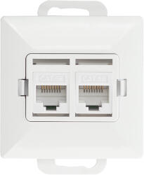 ORNO Dublă priză tel-comp. RJ-45 Cat5 Perlă, RJ45-5CAT/P2, alb (O-OR-OE-7715_2_W)