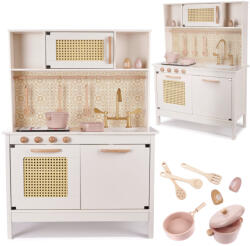  Bucătărie retro din lemn pentru copii din MDF cu accesorii BOHO (IK-KX6284) Bucatarie copii