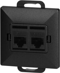 ORNO Dublă priză tel-comp. RJ-45 Cat5 Perlă, RJ45-5CAT/P2, negru (O-OR-OE-7715_2_B)
