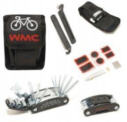 WMC TOOLS Set de reparare pentru bicicletă cu kit de pompă, petice și cheie 25 în 1 (FS-49888)