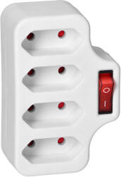 ORNO Distribuitor cu 4 prize cu întrerupător, alb (O-OR-AE-13255)