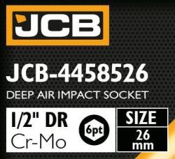 JCB Cap de impact JCB adânc 1/2" Cr-Mo cu 6 colțuri 26mm - cheie cu rată de prindere (FS-59486) Cheie tubulara