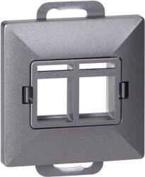 ORNO Placă frontală + Priză dublă tel-comp. RJ-45 Pearl, PC+ARJ45/P2, antracit (O-OR-OE-7717_2_A)