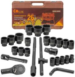 FORSTIME Set de capete de impact 3/4" 12 colțuri 17-65mm 26 piese cu cutie (FS-57690) Cheie tubulara