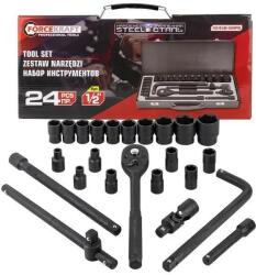 FORCEKRAFT Set chei cu piuliță ratchet 1/2" 8-32mm 24buc (FS-57604) Cheie tubulara