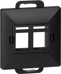 ORNO Placă frontală + Priză dublă tel-comp. RJ-45 Pearl, PC+ARJ45/P2, negru (O-OR-OE-7717_2_B)