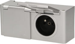 ORNO Priză etanșă IP44, 2x2P+E, argintie (O-FS-11)