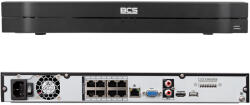 BCS BCS-L-NVR0802-A-4KE-8P(2) - Recorder IP 8 canale, până la 16Mpx, 2x HDD, PoE, Ai - BCS LINE (EC-34907)