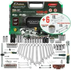 Rock FORCE ROCKFORCE Set UNELTE 125 + 6 ELEMENTE complet PREMIUM Cr-Mo CrV (FS-64612) Cheie tubulara