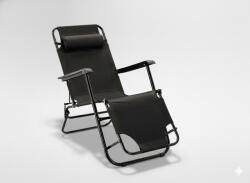 Garden Line Șezlong pliabil cu suport pentru cap, negru *7838 (CH-LEZ7838)